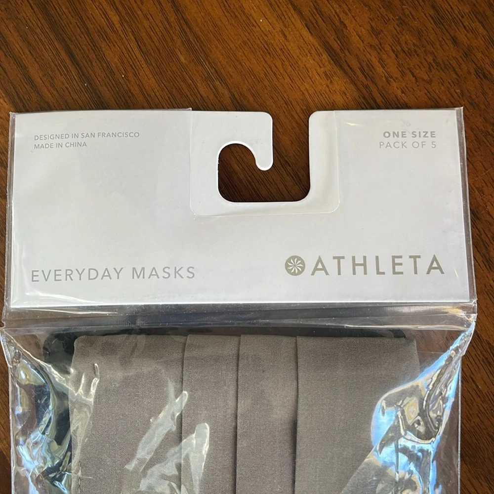 NWT ATHLETA EVERYDAY FACE MASKS - PACK OF 5 - MULTICOLOR